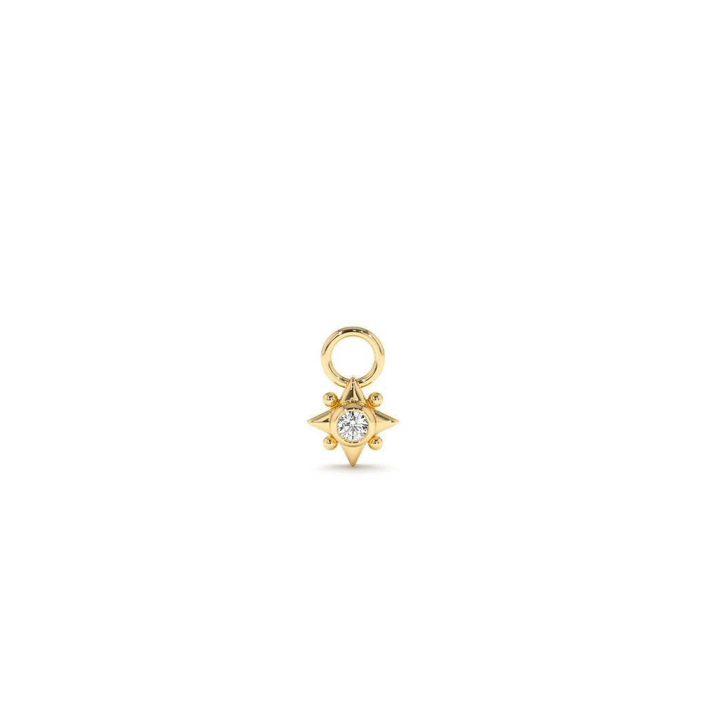 Diamond Starburst Hoop Charm in 14K Gold — view 1