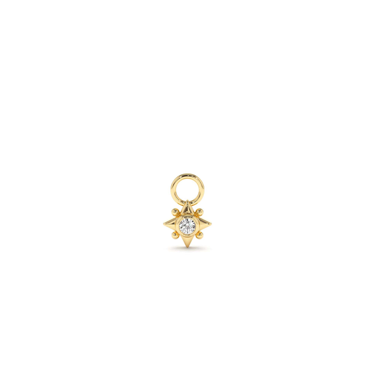 Diamond Starburst Hoop Charm in 14K Gold — view 1