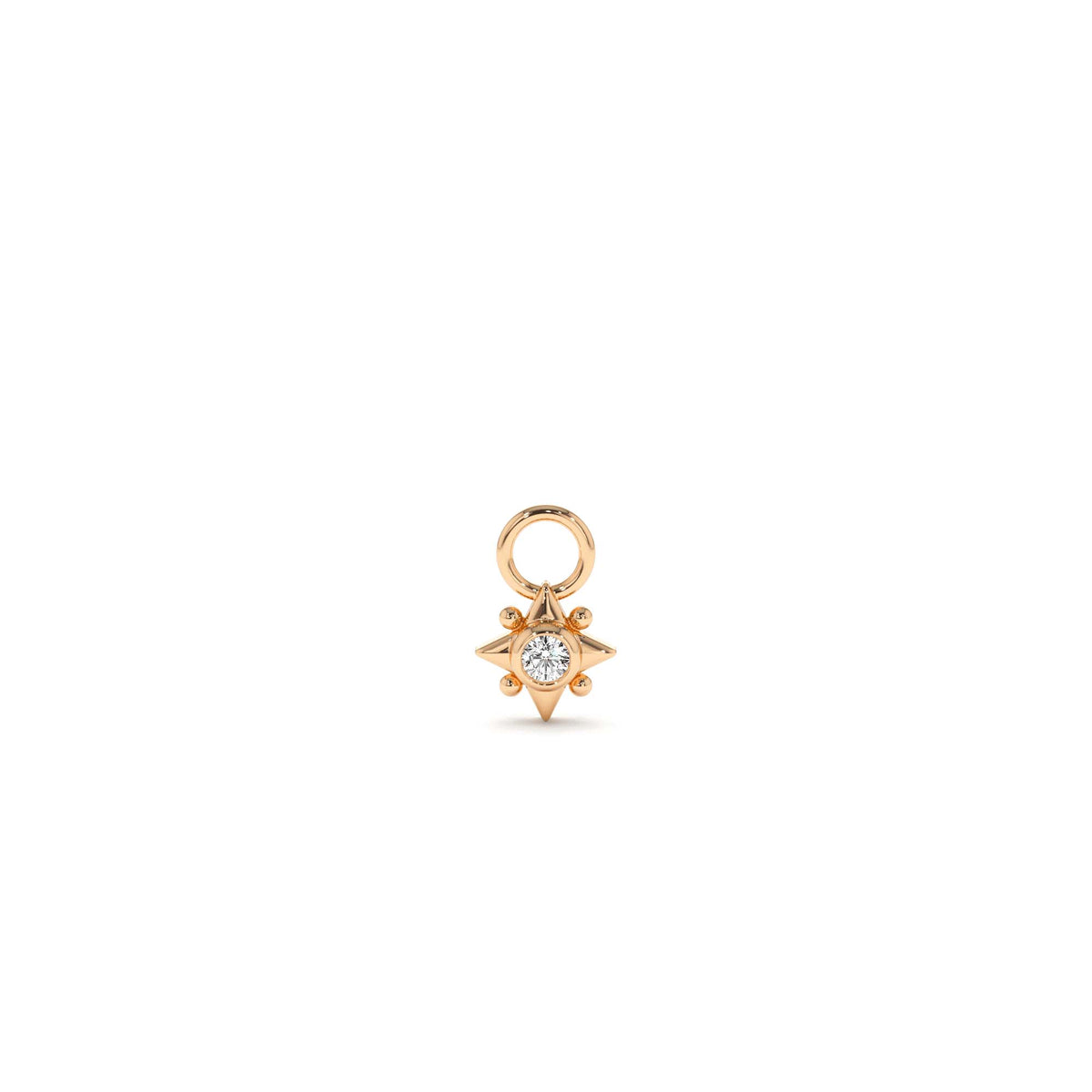 Diamond Starburst Hoop Charm in 14K Gold — view 3