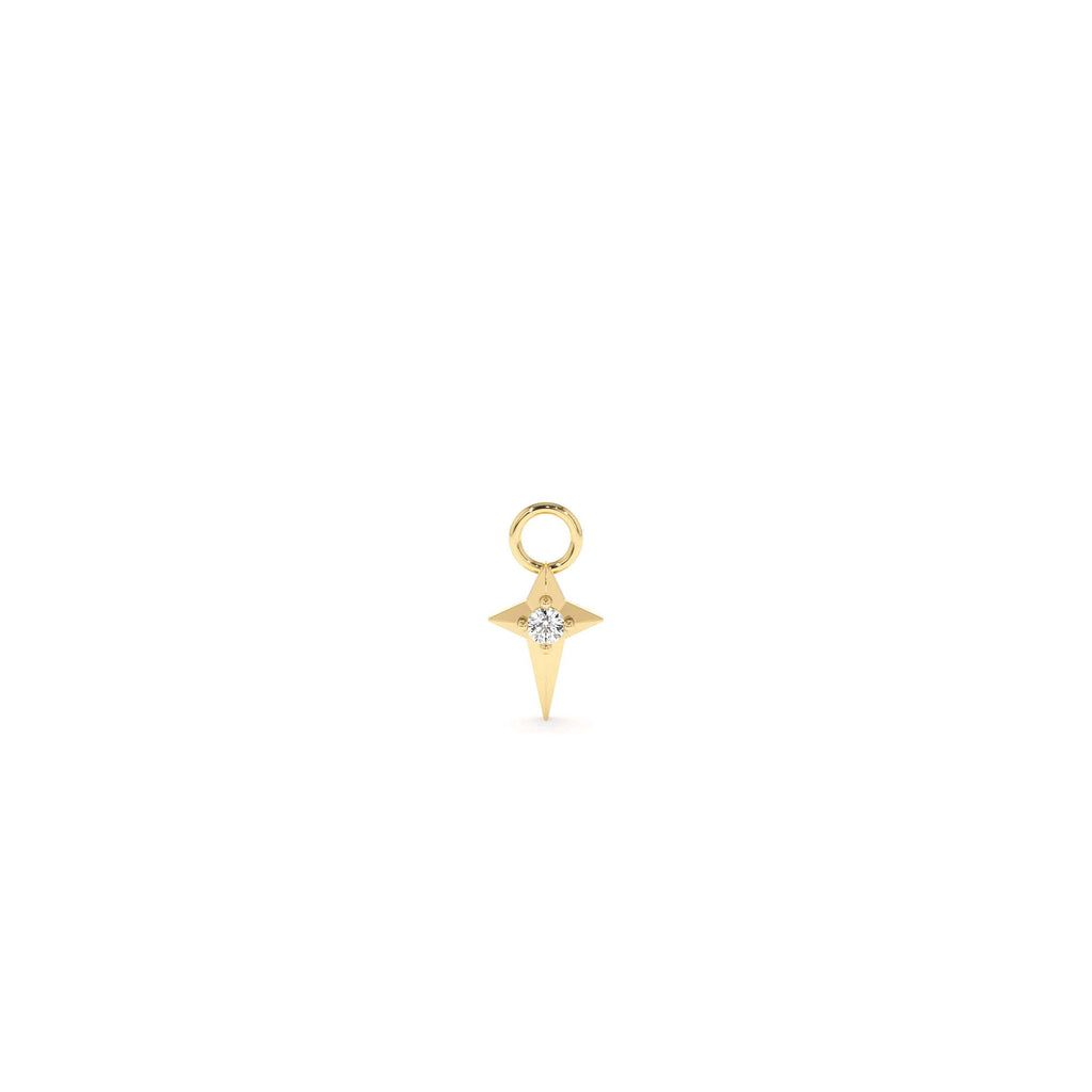 Diamond Northstar Hoop Charm in 14K Gold — view 1