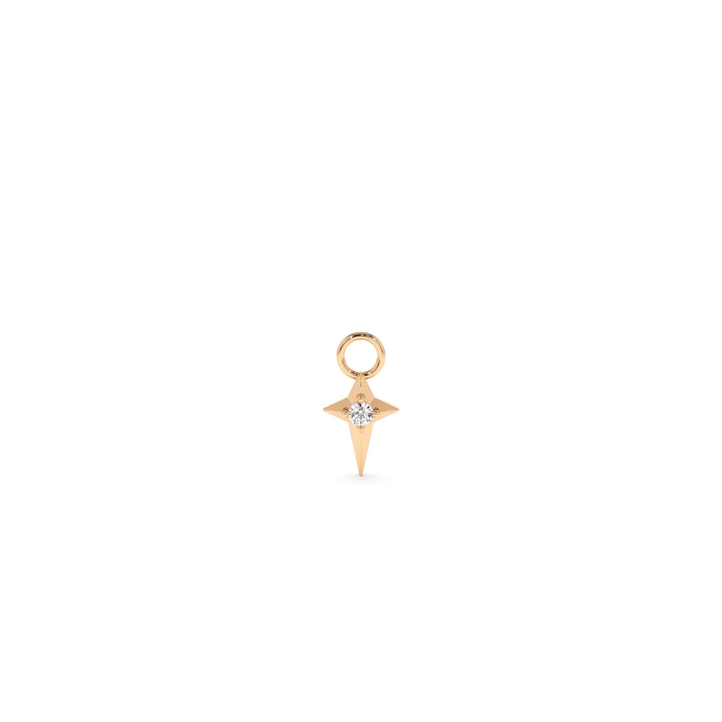Diamond Northstar Hoop Charm in 14K Gold — view 3
