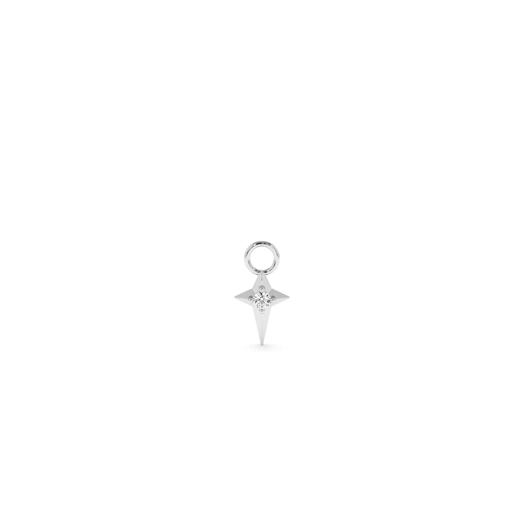 Diamond Northstar Hoop Charm in 14K Gold — view 2