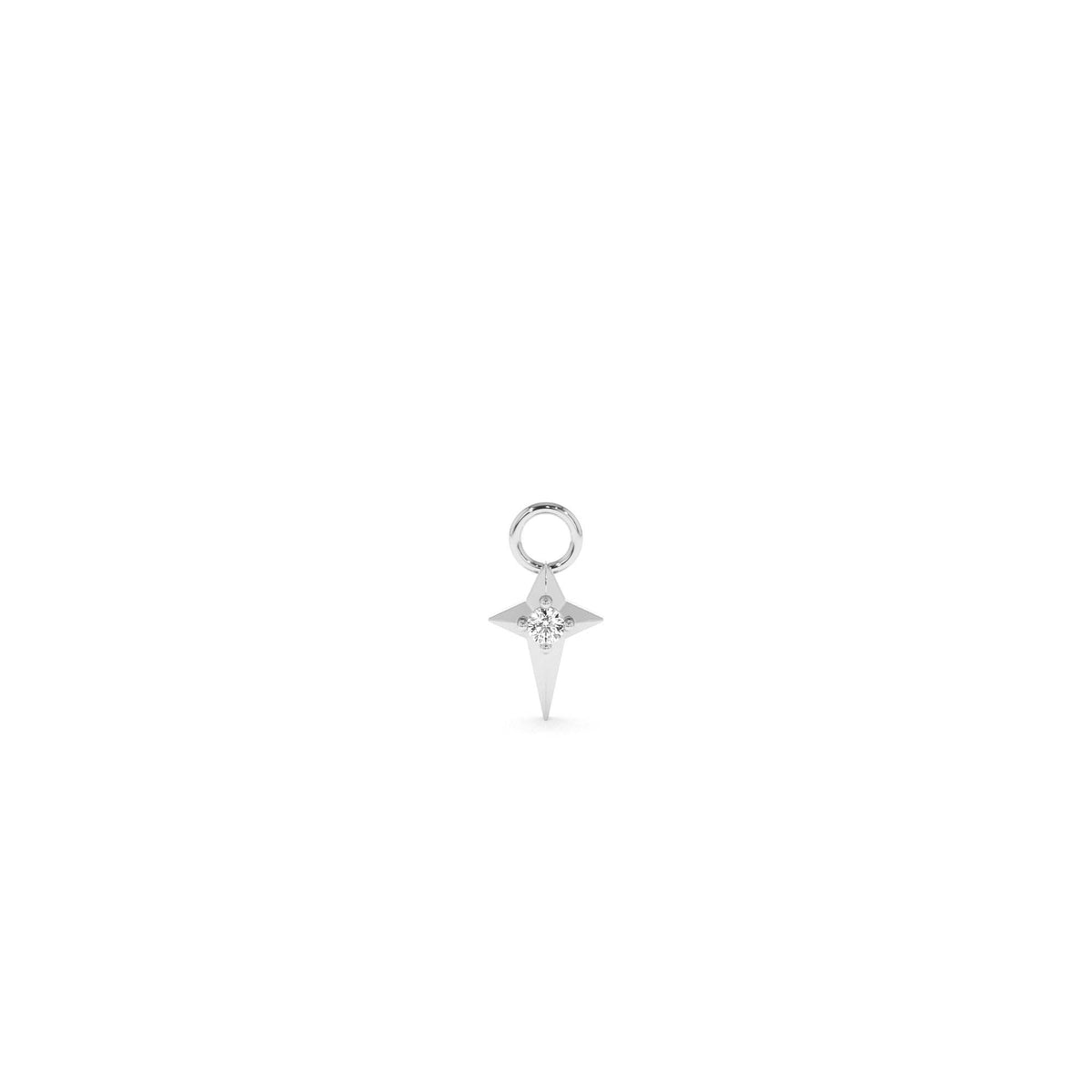 Diamond Northstar Hoop Charm in 14K Gold — view 2