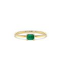 Octagon Cut Emerald Ring in 14K Gold — view 1