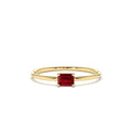 Octagon Cut Ruby Ring in 14K Gold — view 1