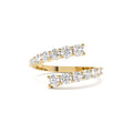 Cross Over Graduated Diamond Wrap Ring in 14K Gold — view 1