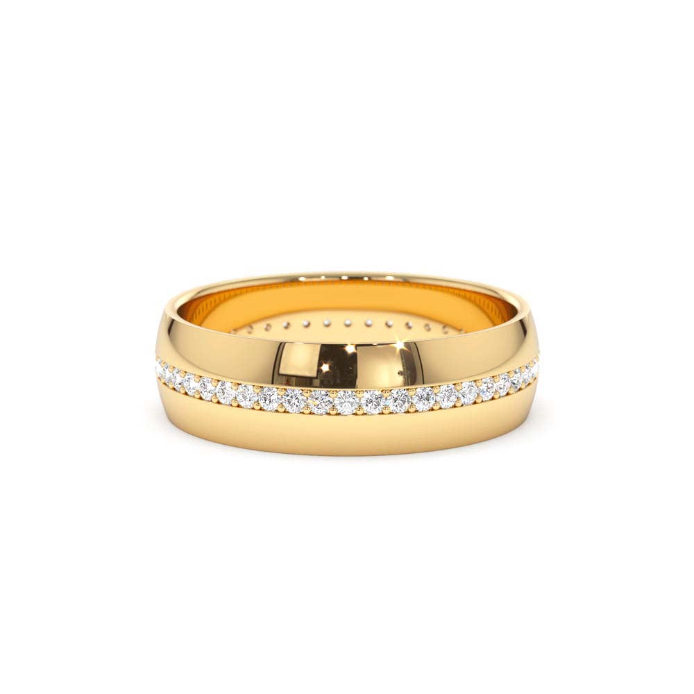 5MM Wide Full Eternity Diamond Ring in 14K Gold — view 1