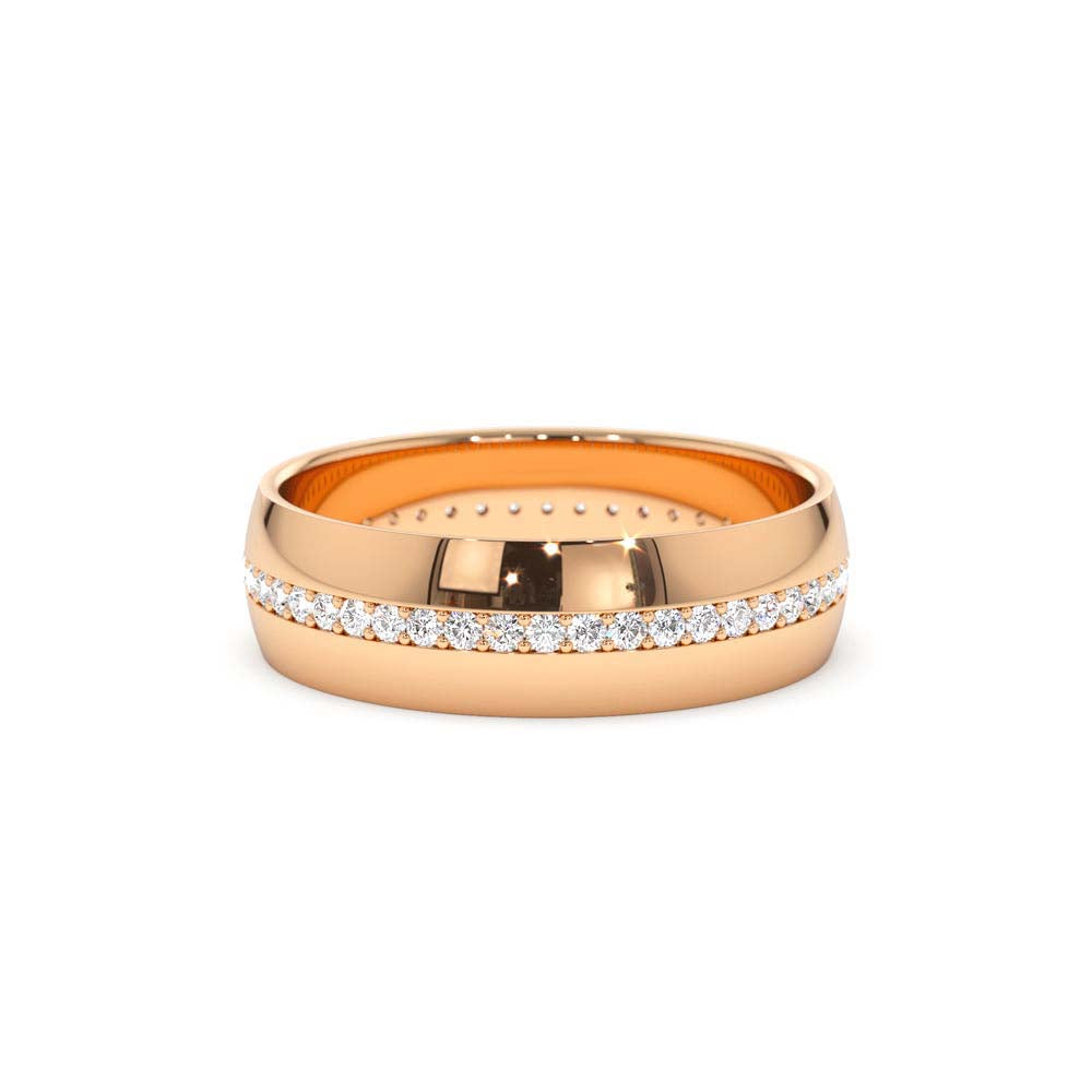 5MM Wide Full Eternity Diamond Ring in 14K Gold — view 5