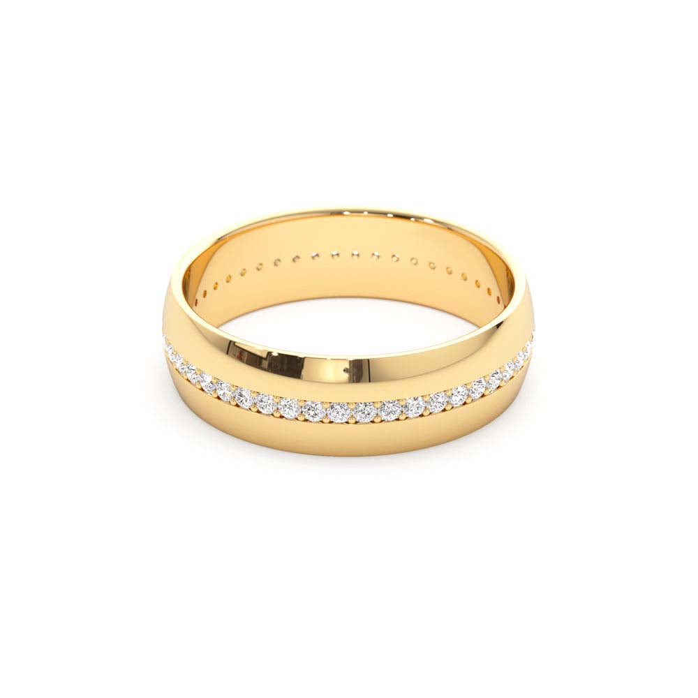 5MM Wide Full Eternity Diamond Ring in 14K Gold — view 2