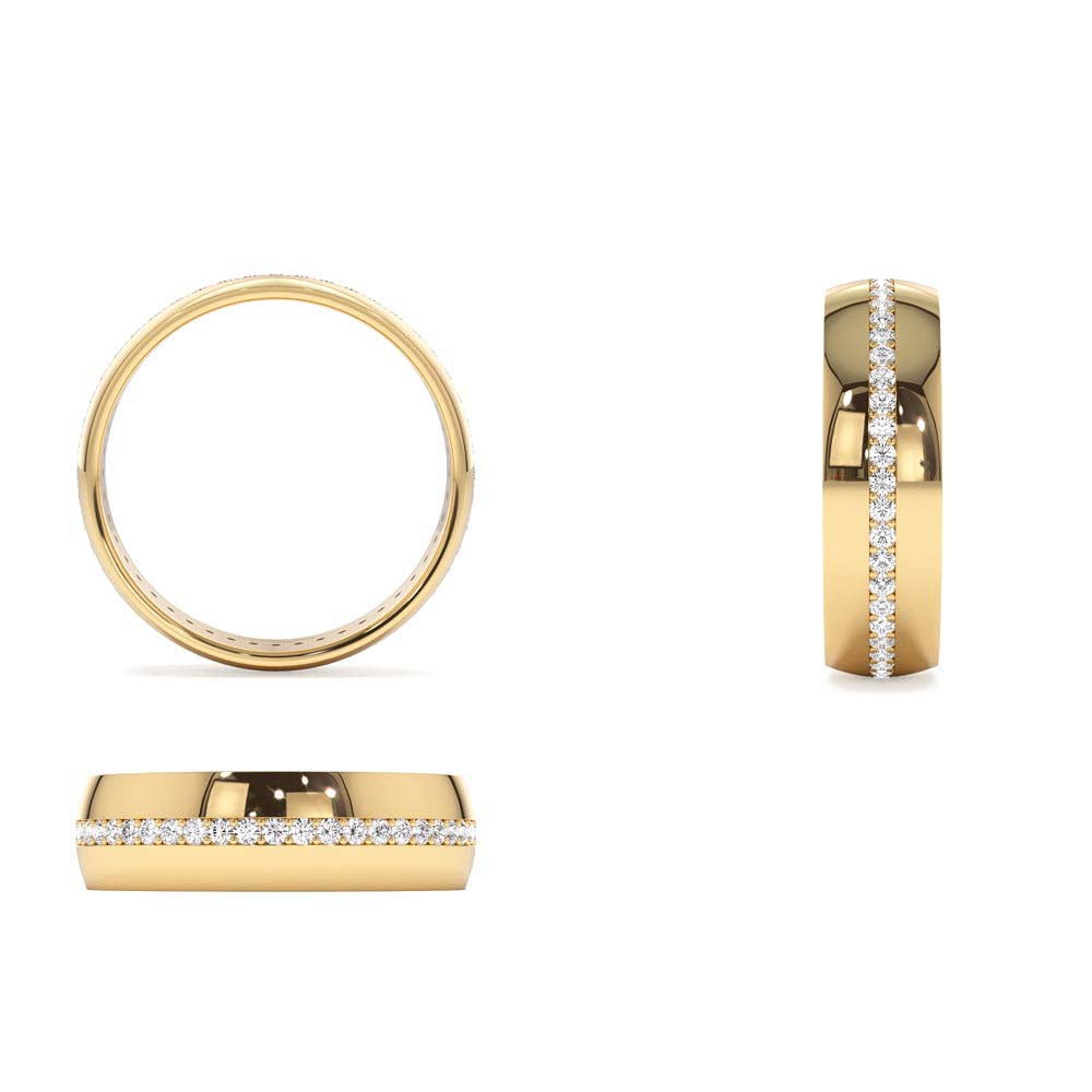 5MM Wide Full Eternity Diamond Ring in 14K Gold — view 3