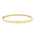 3MM Flat Flush Setting Stacking Diamond Bangle in 14K Gold — view 1