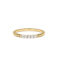 Stacking Dainty Beaded Diamond Band in 14K Gold — view 1