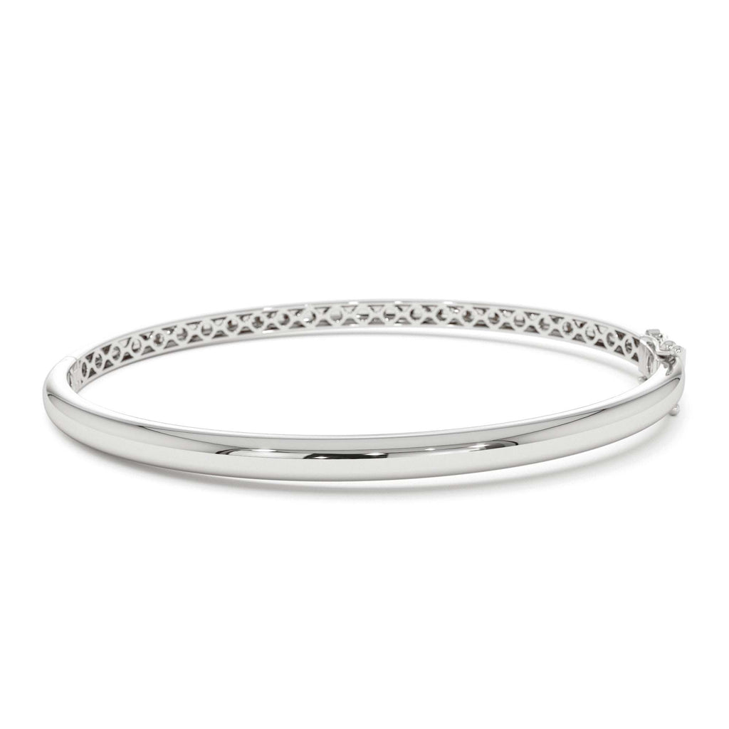 3.5mm Dome Gold Bangle Bracelet in 14K Gold — view 4