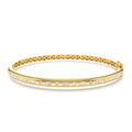 Flush Setting Marquise Shaped and Round Diamond Bangle in 14K Gold — view 1