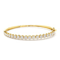 1.15ctw Luxurious Cluster Diamond Bangle in 14K Gold — view 1