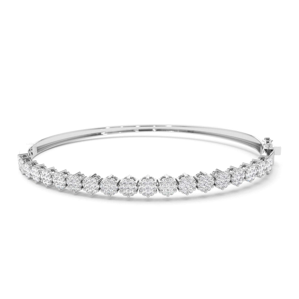 1.15ctw Luxurious Cluster Diamond Bangle in 14K Gold — view 4