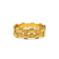 Stackable Ribbed Woven Gold Ring in 14K Gold — view 1