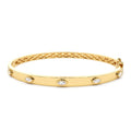 Bezel Setting Marquise Shaped Diamond Bangle in 14K Gold — view 1