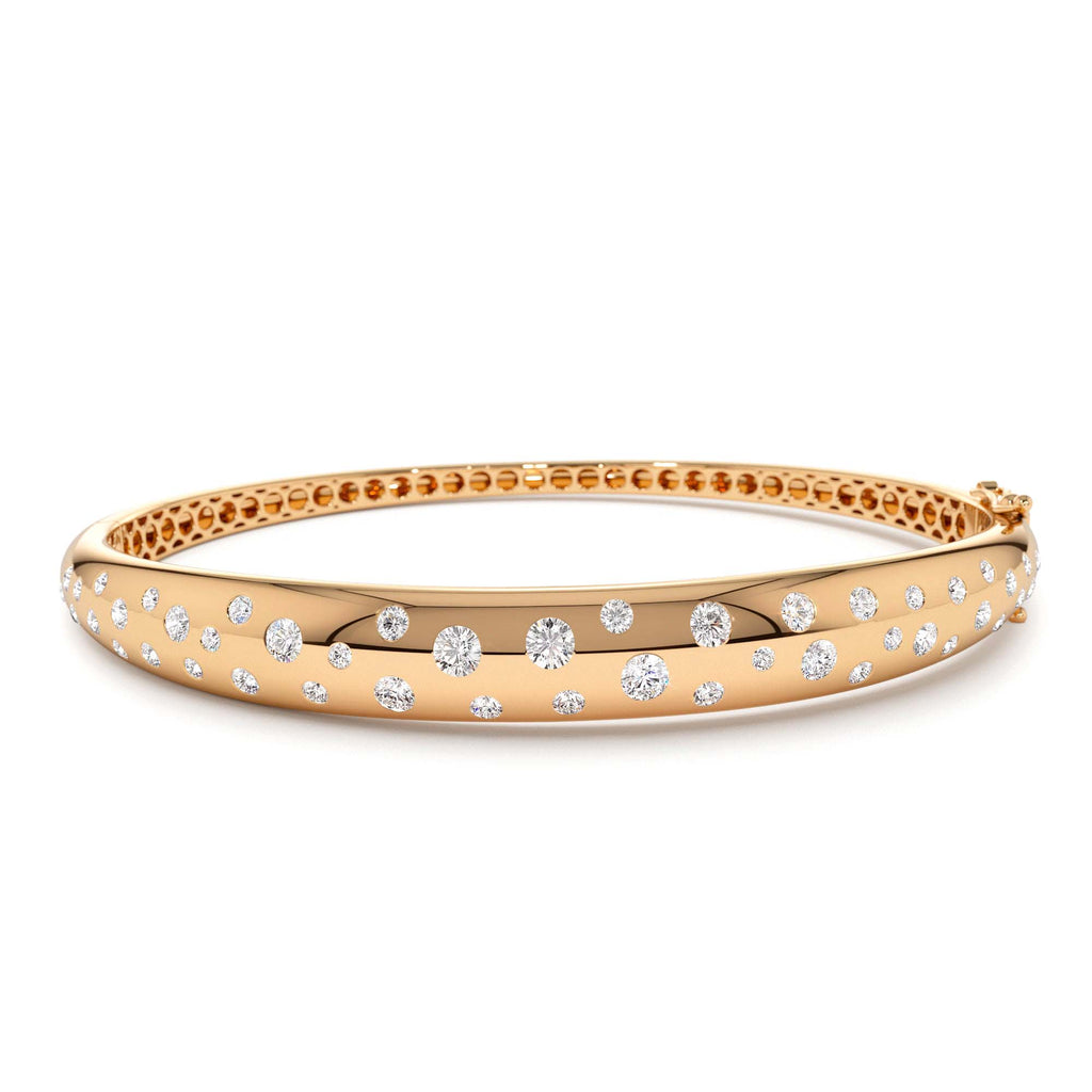 1.20ctw Dome Floating Diamond Bangle Bracelet in 14K Gold — view 4