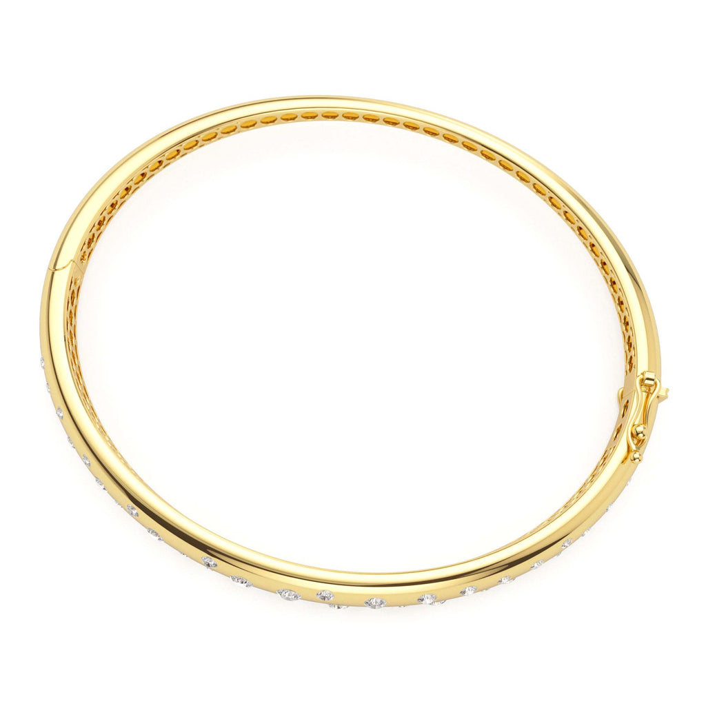 1.20ctw Dome Floating Diamond Bangle Bracelet in 14K Gold — view 2