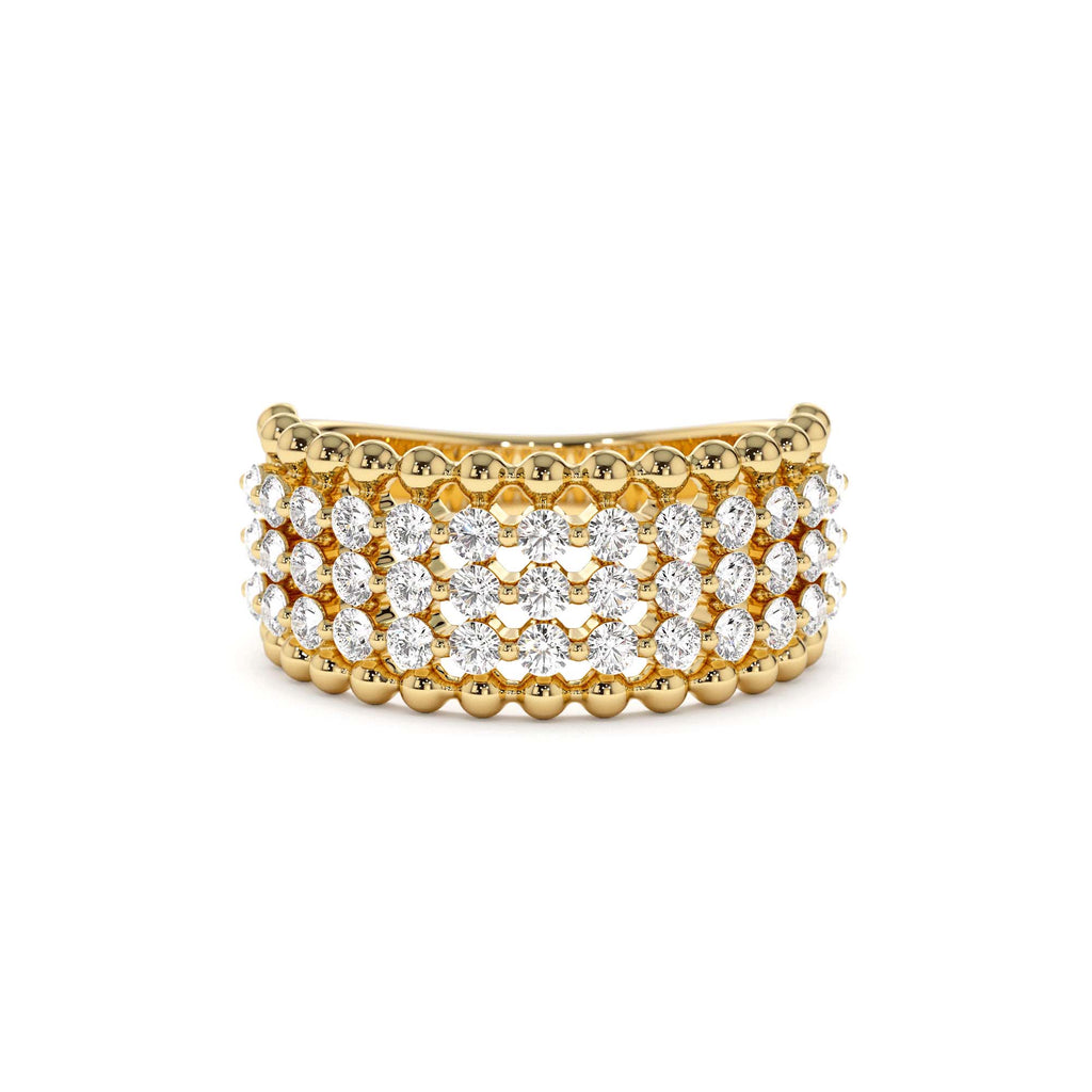 Floating Diamond Bubble Band in 14K Gold — view 1
