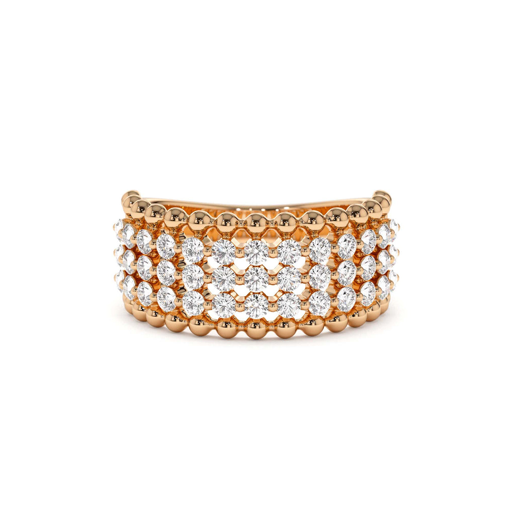 Floating Diamond Bubble Band in 14K Gold — view 5