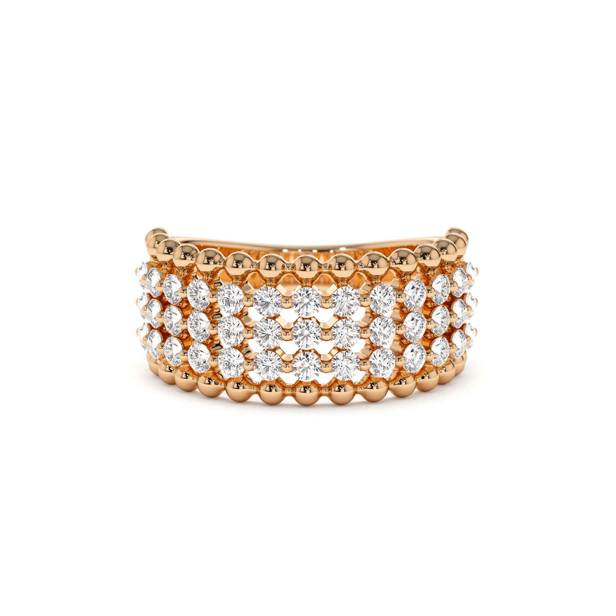 Floating Diamond Bubble Band in 14K Gold — view 5