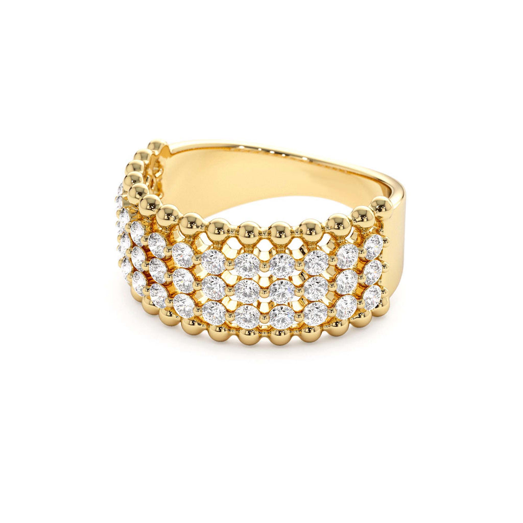 Floating Diamond Bubble Band in 14K Gold — view 2