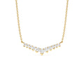 V Prong Chevron Diamond Necklace in 14K Gold — view 1