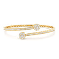 Cross Over Diamond Bangle Bracelet in 14K Gold — view 1