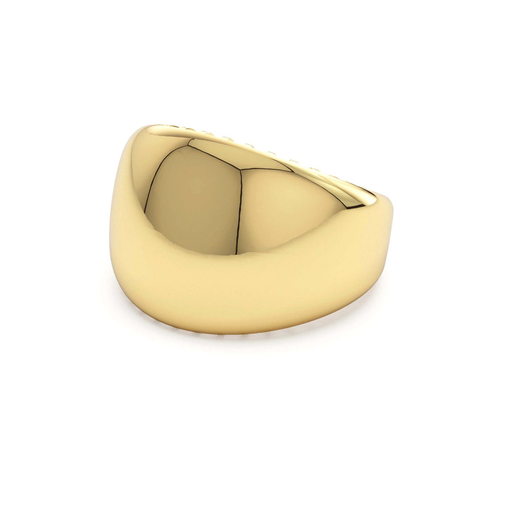 Chunky Gold Dome Graduating Statement Ring in 14K Gold — view 2