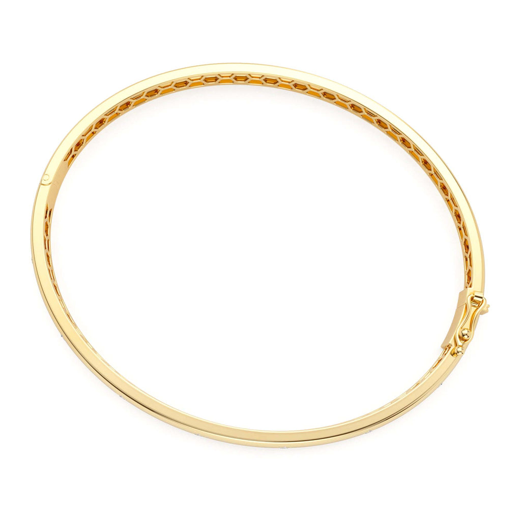 4mm Dome Star Setting Diamond Bangle Bracelet in 14K Gold — view 2