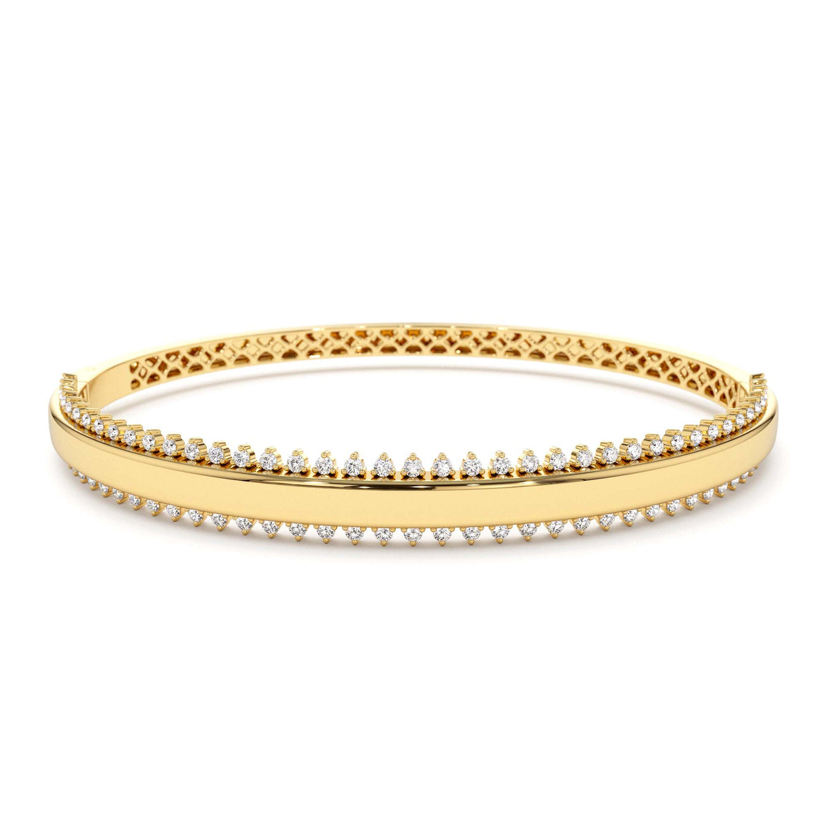 0.85 CTW Statement Diamond Bangle Bracelet in 14K Gold — view 1