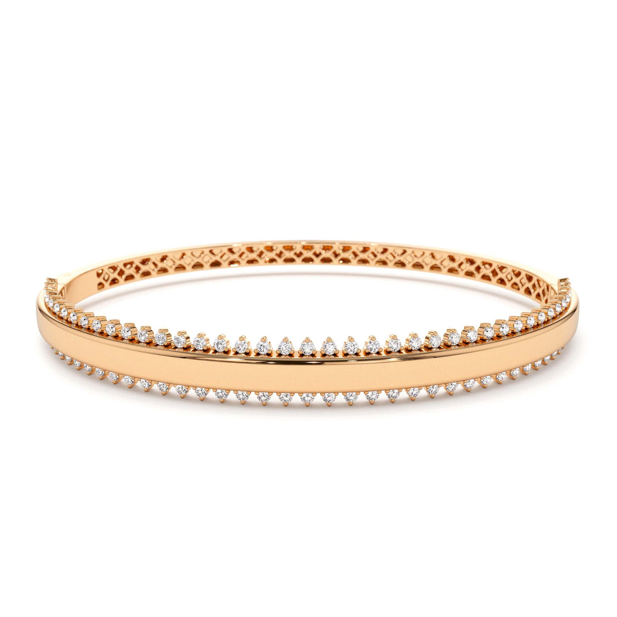 0.85 CTW Statement Diamond Bangle Bracelet in 14K Gold — view 4