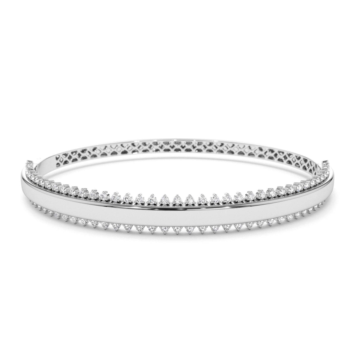 0.85 CTW Statement Diamond Bangle Bracelet in 14K Gold — view 3