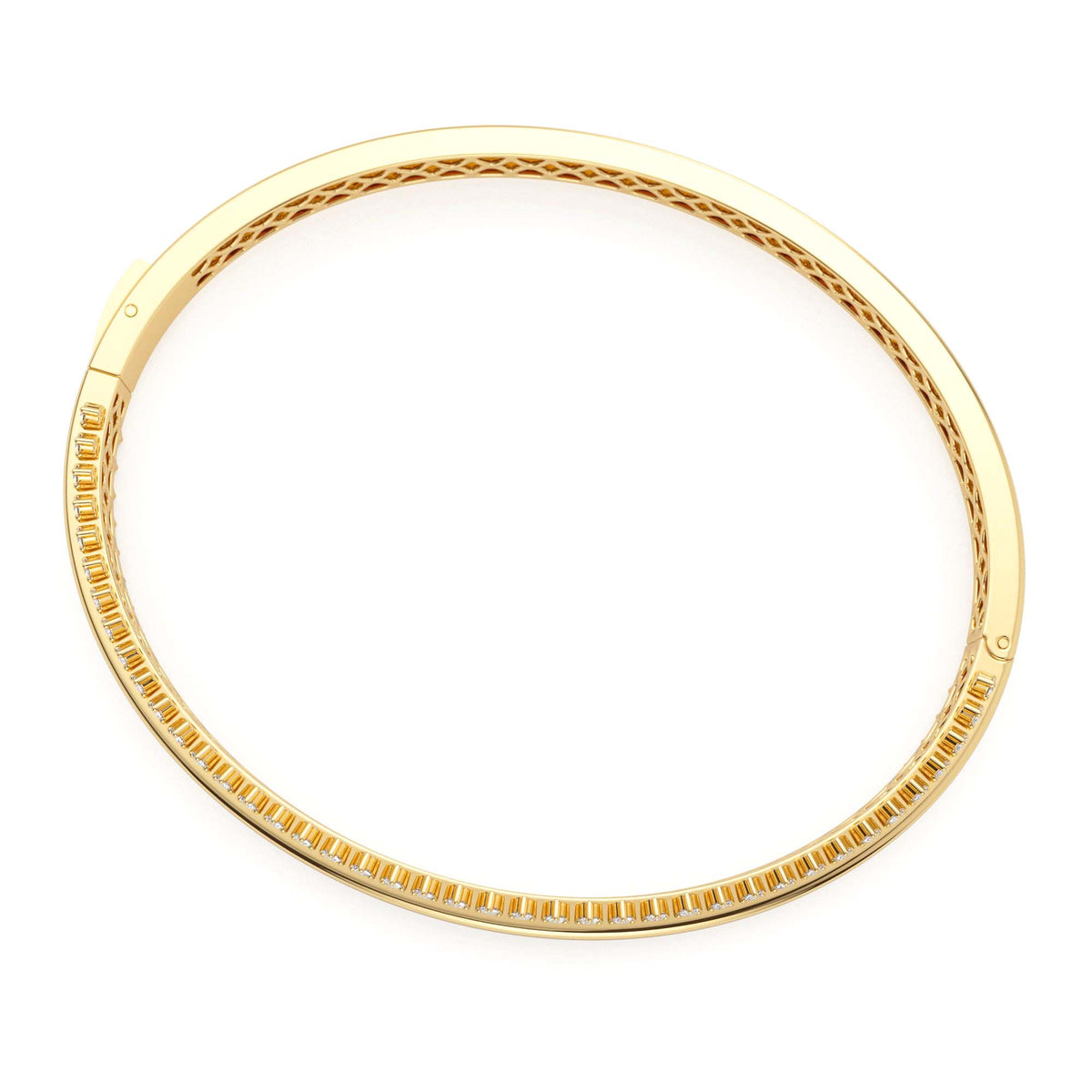 0.85 CTW Statement Diamond Bangle Bracelet in 14K Gold — view 2
