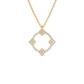 All Diamond Clover Circle Necklace in 14K Gold — view 1