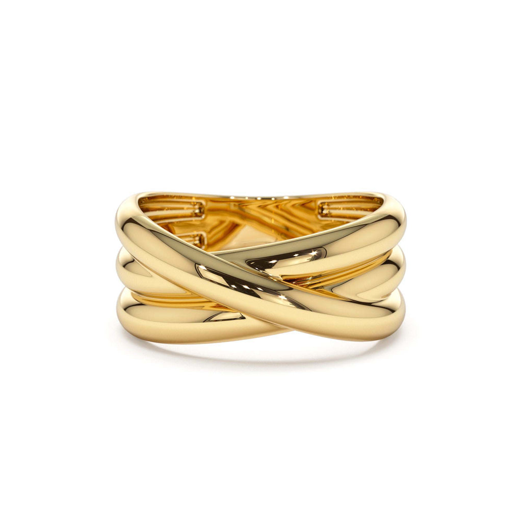 Multi-strand Crossover Ring in 14K Gold — view 1
