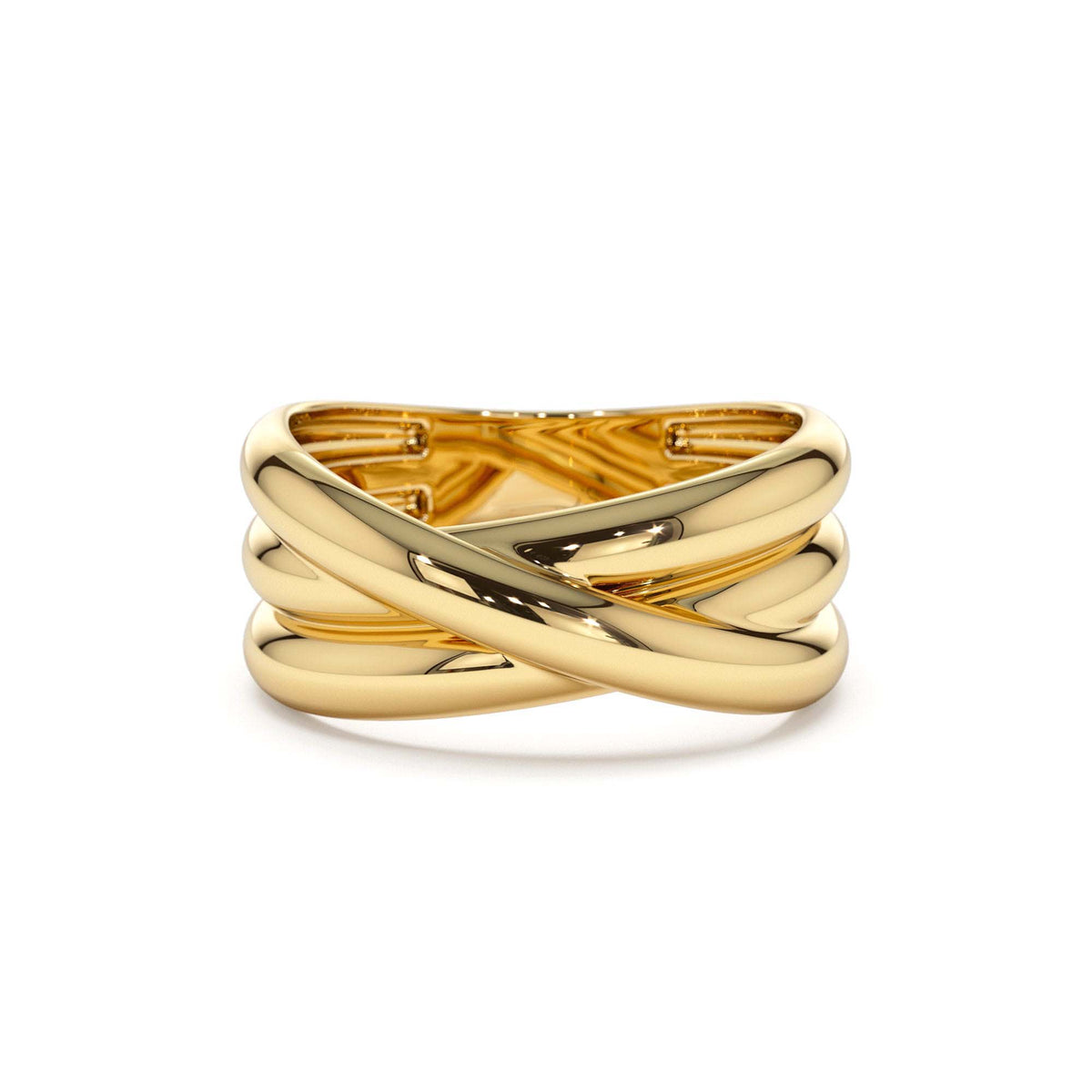 Multi-strand Crossover Ring in 14K Gold — view 1