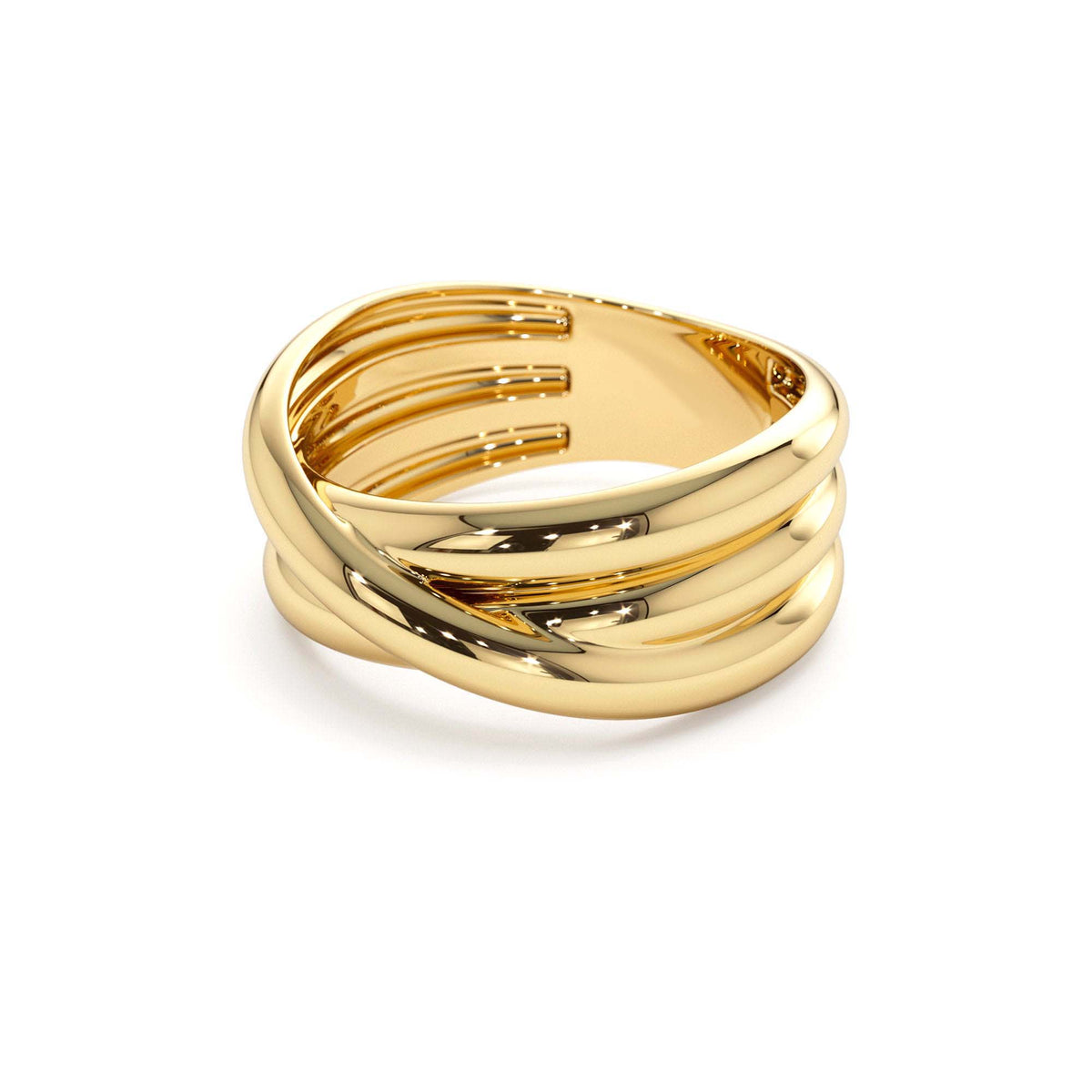Multi-strand Crossover Ring in 14K Gold — view 2