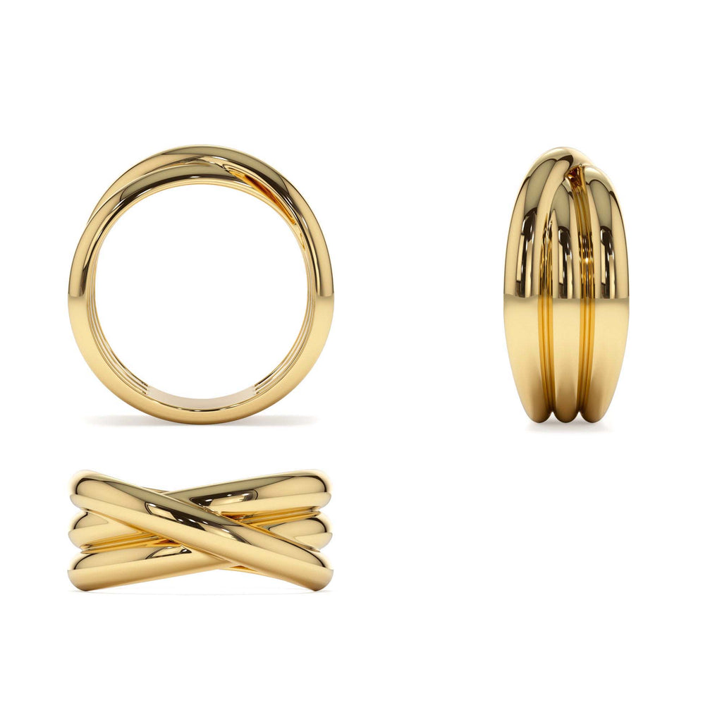 Multi-strand Crossover Ring in 14K Gold — view 3