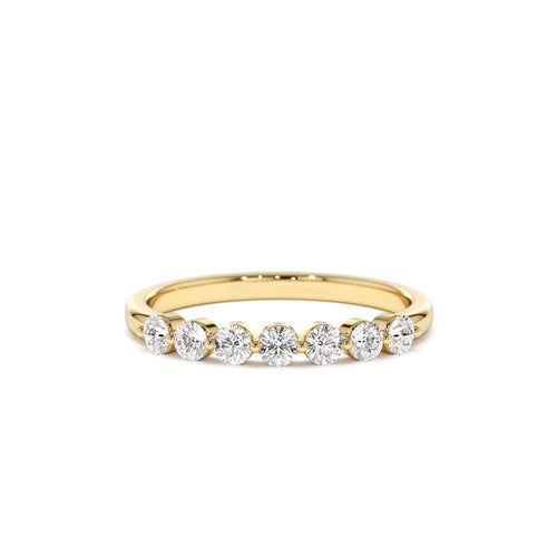 0.40ctw 7 Stone Shared Prong Diamond Wedding Band in 14K Gold — view 1