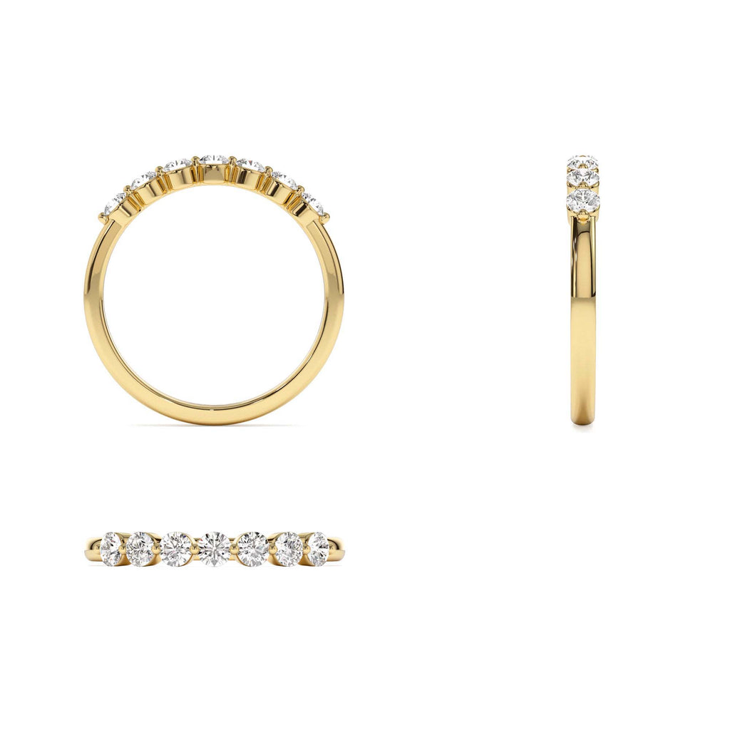 0.40ctw 7 Stone Shared Prong Diamond Wedding Band in 14K Gold — view 3