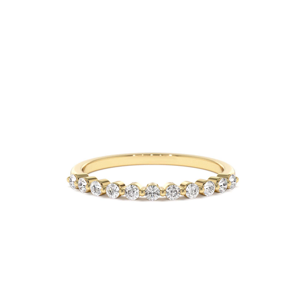 0.30ctw 11 Stone Shared Prong Diamond Wedding Band in 14K Gold — view 1