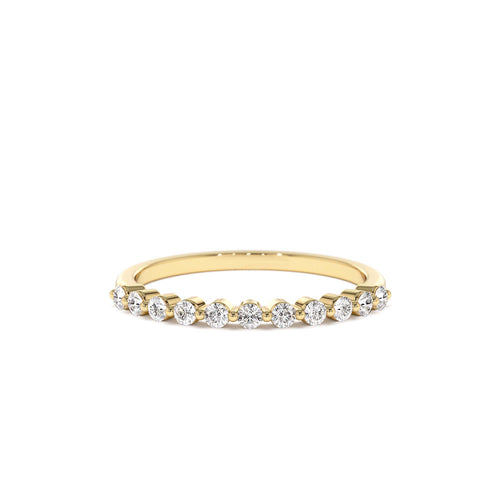 0.30ctw 11 Stone Shared Prong Diamond Wedding Band in 14K Gold — view 1