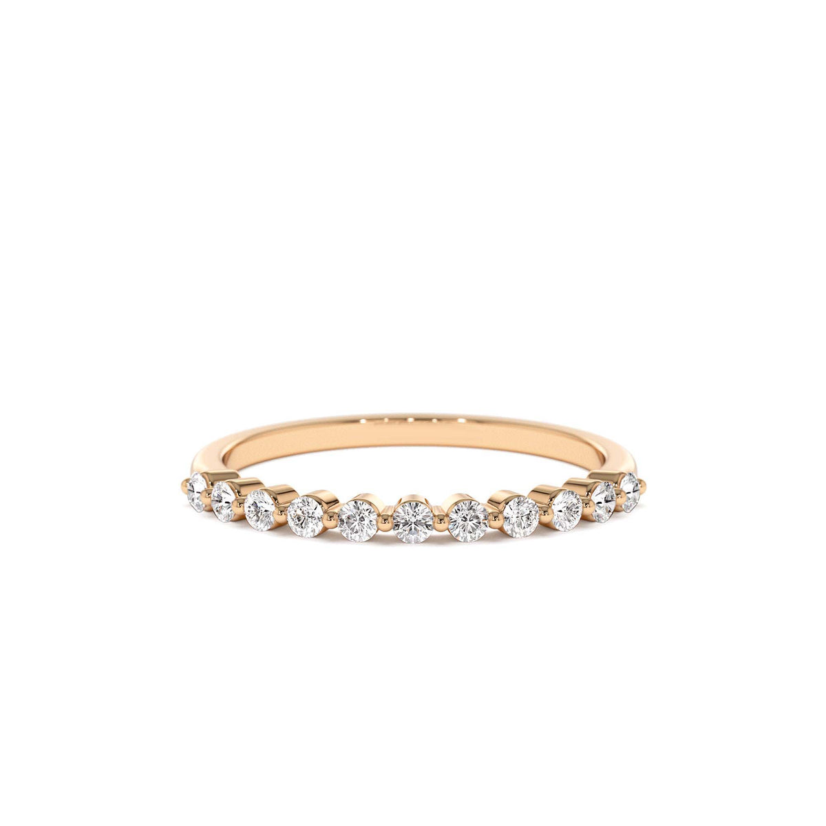 0.30ctw 11 Stone Shared Prong Diamond Wedding Band in 14K Gold — view 5