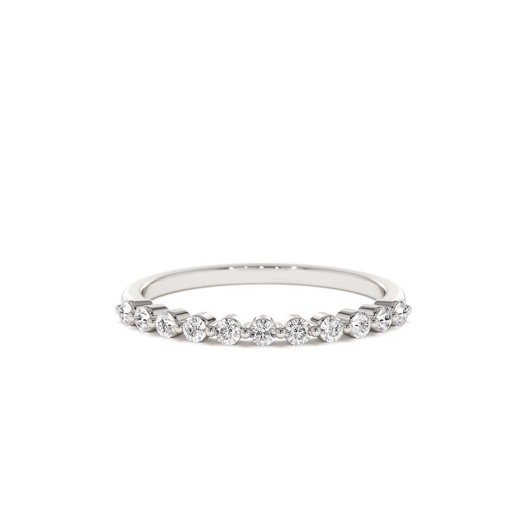 0.30ctw 11 Stone Shared Prong Diamond Wedding Band in 14K Gold — view 4