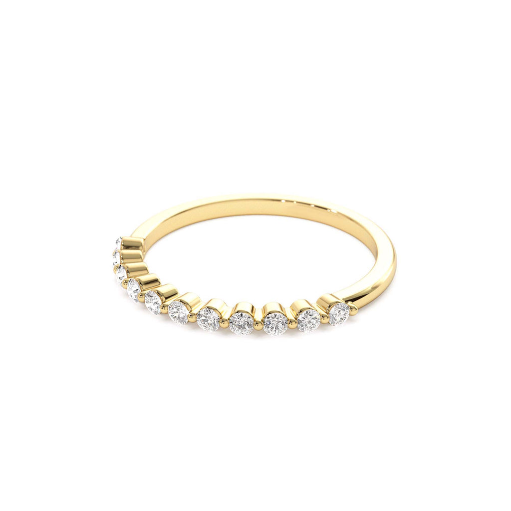 0.30ctw 11 Stone Shared Prong Diamond Wedding Band in 14K Gold — view 2