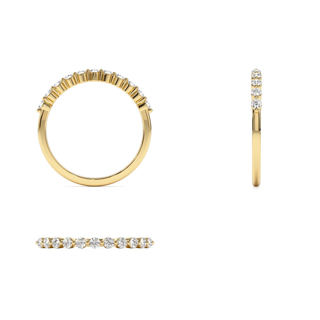 0.30ctw 11 Stone Shared Prong Diamond Wedding Band in 14K Gold — view 3