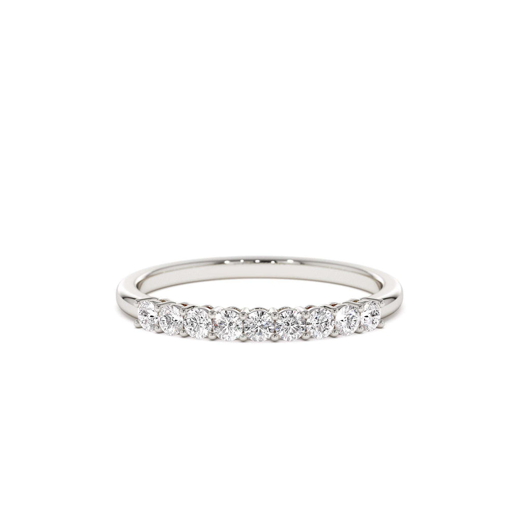 0.30ctw 9 Stone Basket Setting Diamond Wedding Ring in 14K Gold — view 4